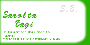 sarolta bagi business card